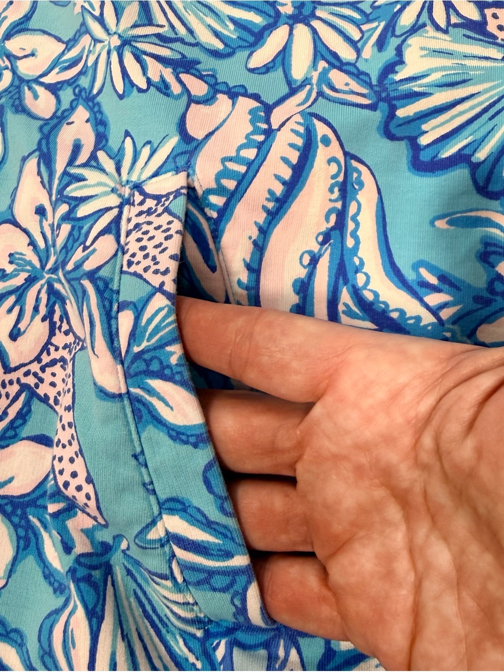 Lilly Pulitzer Leona Zip Up Jacket Pockets Blue Nautical Floral XXL - Picture 6 of 12